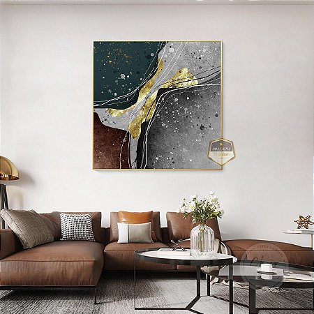 Quadro Decorativo Sala de Estar Pintura Abstrato