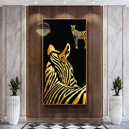 Quadro Decorativo Sala de Estar Pintura Zebra