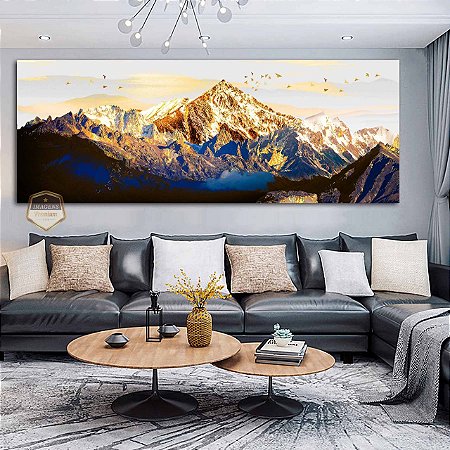 Quadro Decorativo Sala de Estar Pintura Montanha