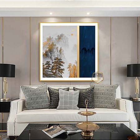 Quadro Decorativo Sala de Estar Pintura Abstrato