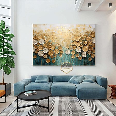 Quadro Decorativo Sala de Estar Pintura Abstrato