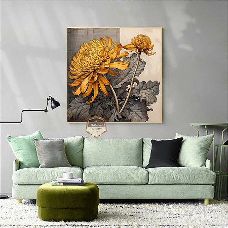 Quadro Decorativo Sala de Estar Pintura Flor