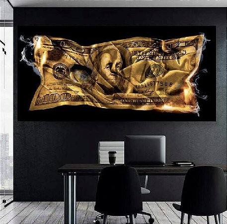 Quadro Decorativo Sala de Estar Pintura Dinheiro