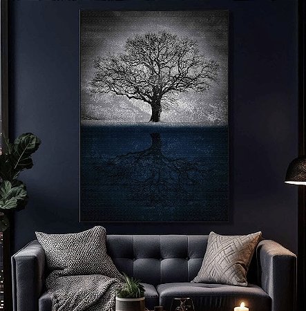 Quadro Decorativo Sala de Estar Pintura Árvore