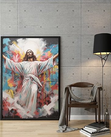Quadro Decorativo Sala de Estar Pintura Jesus