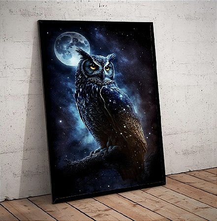 Quadro Decorativo Sala de Estar Pintura Coruja