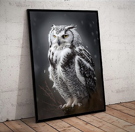Quadro Decorativo Sala de Estar Pintura Coruja