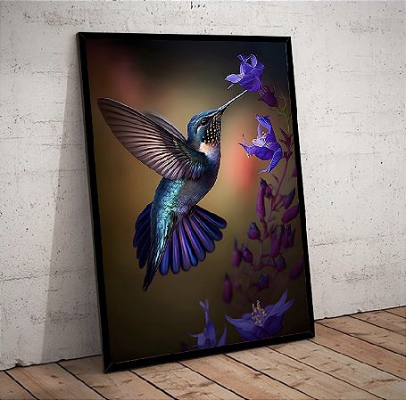 Quadro Decorativo Sala de Estar Pintura Beija-flor