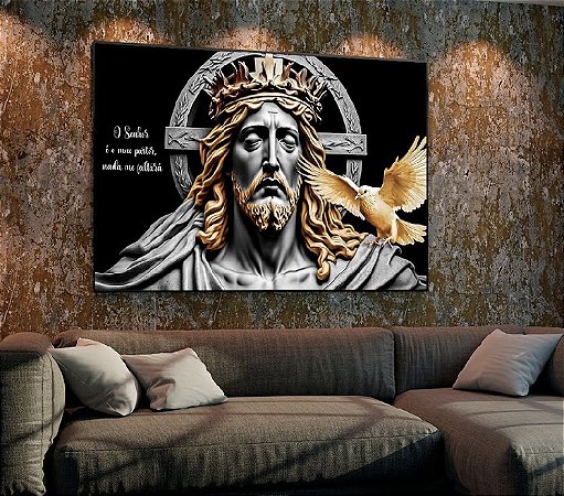 Quadro Decorativo Sala de Estar Pintura Jesus