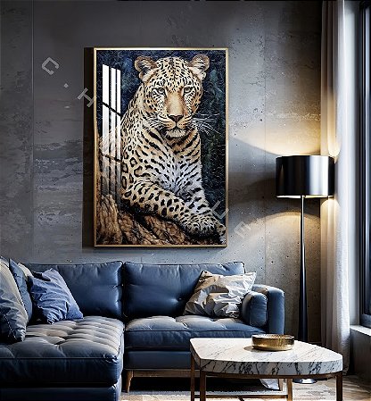 Quadro Decorativo Sala de Estar Pintura Onça