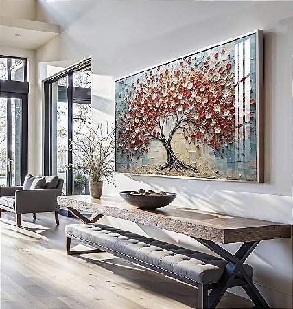 Quadro Decorativo Sala de Estar Pintura Árvore