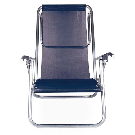 Cadeira Reclinável Com 5 Posições Alumínio Plus Azul MOR
