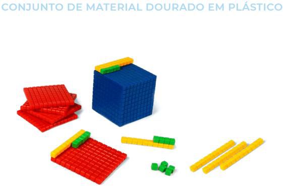 CONJUNTO DE MATERIAL DOURADO COM PLASTICO