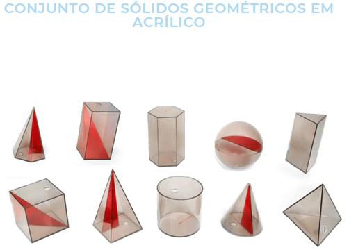 CONJUNTO DE SÓLIDOS GEOMÉTRICOS EM ACRÍLICO