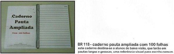 Caderno com pauta ampliada