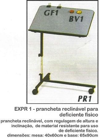 Prancheta reclinável para deficientes físicos