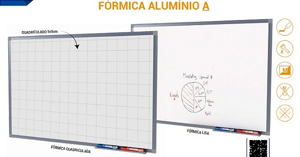 QUADRO BRANCO EM FÓRMICA 2,50 X 1,20