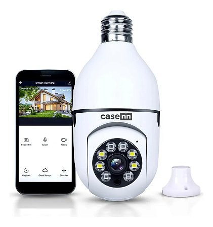 Câmera De Segurança Lâmpada  Wifi Com App Yoosee Espiã Branco