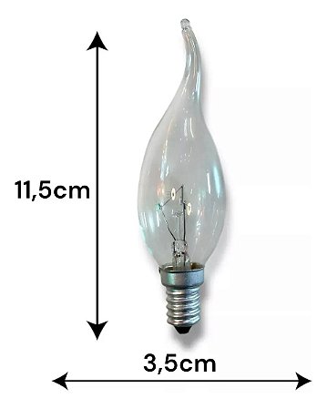 Kit Com 10 Lâmpadas Vela Bico Torto 60w 127v Clara E14 3000k Atacado