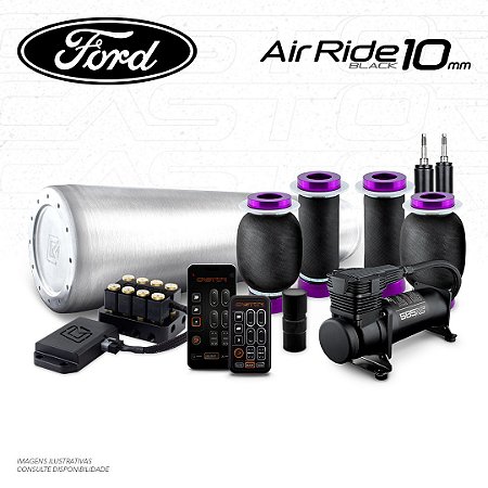 Kit Air Ride Black + FlatTank - 10mm | Ford