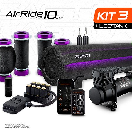 KIT 3 / AirRide Black 10mm + LED Tank