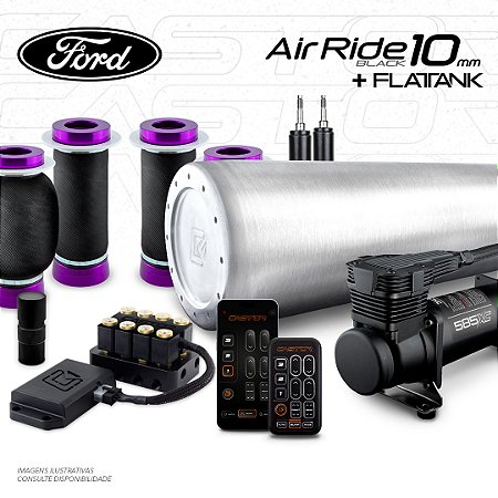 KIT 3 AirRide Black 10mm + FlatTank | Ford