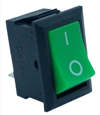 Chave Gangorra 2 Posições - Kcd1-101 Interruptor Liga/Desliga - Verde