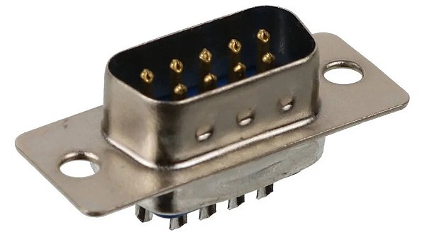 5 Unidades - Conector Db9 Macho 180º Para Soldar Fio Rs232
