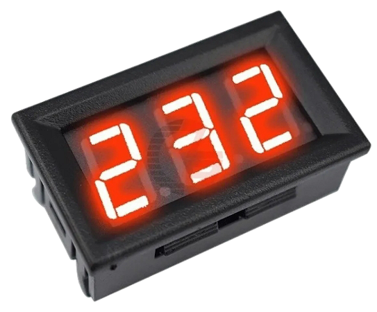 KIT 10 Peças - Voltímetro Digital 3 Dig. Vermelho 30-500 VAC 48X29