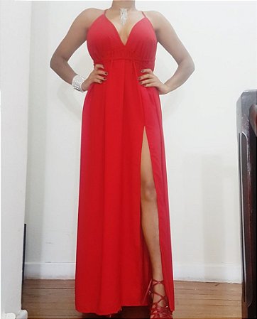 vestido longo vermelho