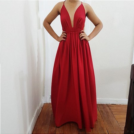 comprar vestido longo vermelho