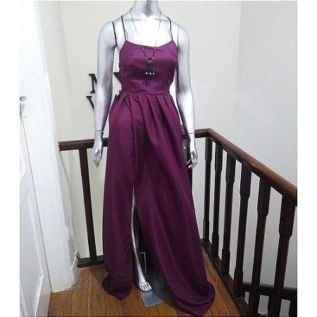 vestido roxo longo