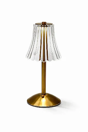 Abajur Vintage Lumière Crystal™ – Luminária LED Elegante em Acrílico e Metal Dourado