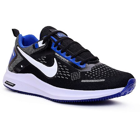 Tênis masculino Nike Running Zoom Preto Azul - Duster shoes