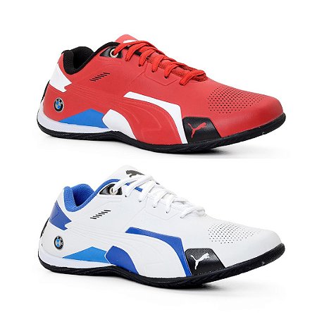Kit 2 Tênis Puma Bmw Future Branco azul e Vermelho