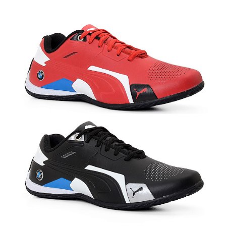 Kit 2 T nis Puma Bmw Future Preto Branco e Vermelho Duster shoes