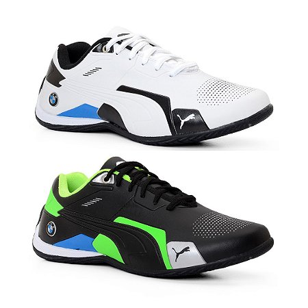 Kit 2 Tênis Puma Bmw Future Preto Verde e Branco Preto