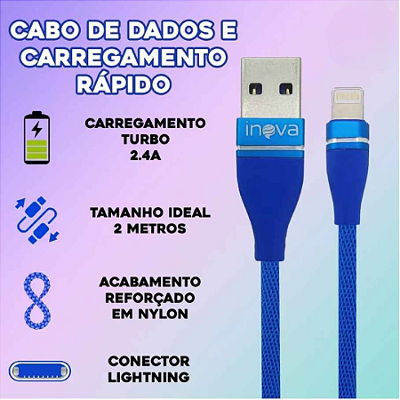 Cabo Para iPhone Carregador Apple 2 Metros Reforçado