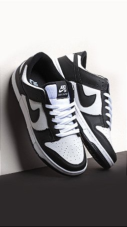 Kit 2 Pares Dunk Low Branco Preto + Preto Vermelho Verniz
