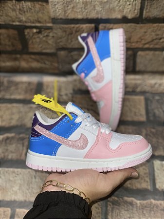 Tênis Dunk Low Infantil Rosa BB Gliter