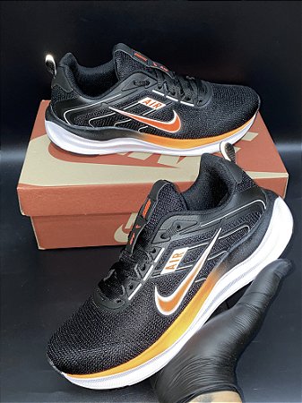 Tênis NK Air running V2 Preto Laranja