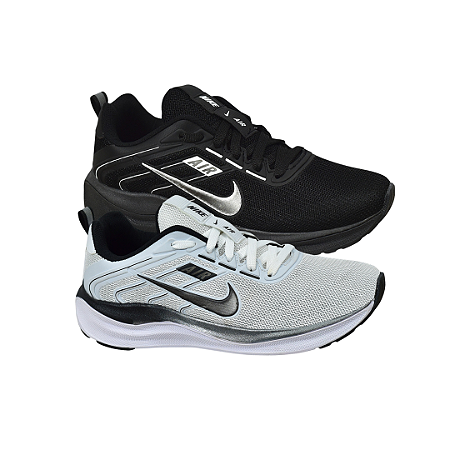 Kit 2 Tênis Nk Running V2 Preto e Branco preto