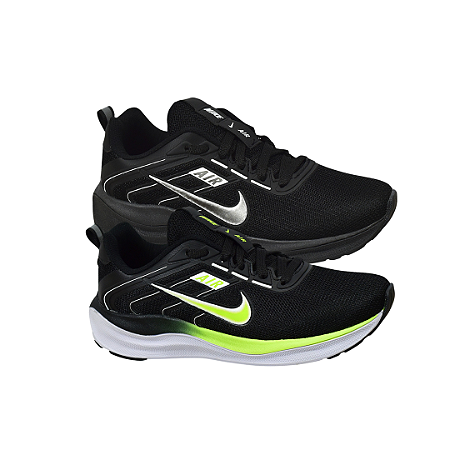 Kit 2 Tênis Nk Running V2 Preto e Preto Verde