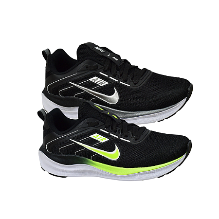 Kit 2 Tênis Nk Running V2 Preto Branco e Preto Verde