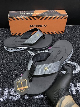 Chinelo Kenner Rakka Masculino Preto Cinza