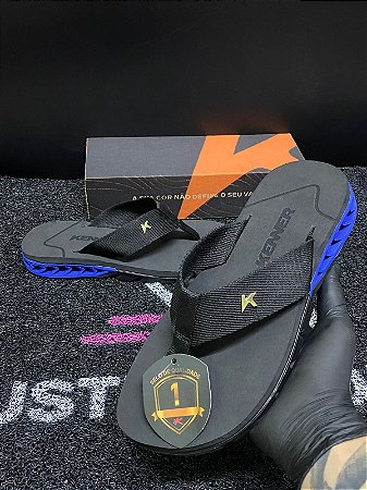 Chinelo Kenner Rakka Masculino Preto Azul