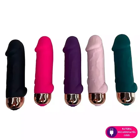 Cápsula vibratória recarregável em formato de glande