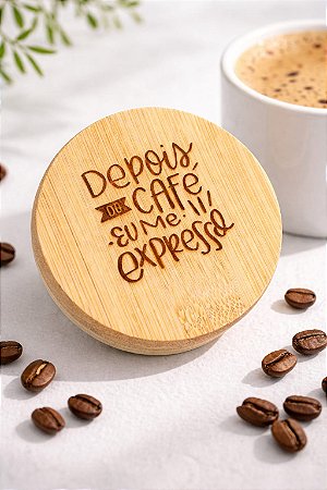 Tampa para caneca de bambu
