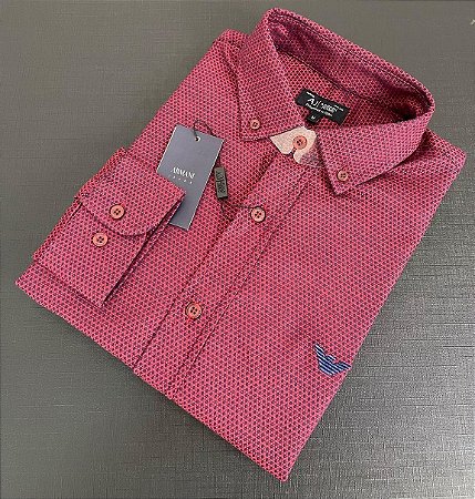 CAMISA ARMANI BORDÔ