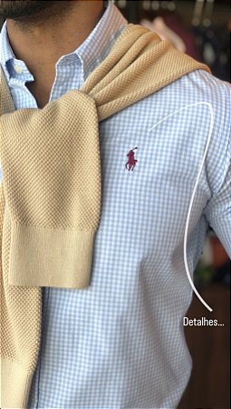 CAMISA RALPH LAUREN MICRO XADREZ AZUL